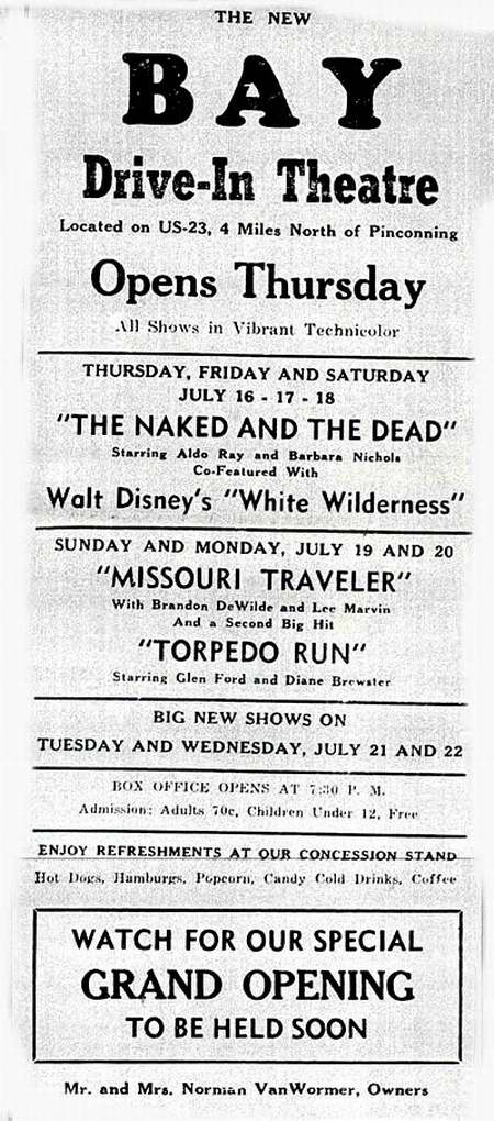 Bay Drive-In Theatre - OLD AD
